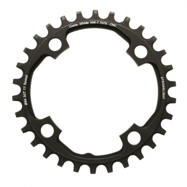 PLATEAU VTT 4BRA D.94 POUR SRAM X01 STRONGLIGHT 30DTS MONO NOIR ALU 7075 11V. NARROW WIDE - EPAISSEUR 5mm 3700223713608