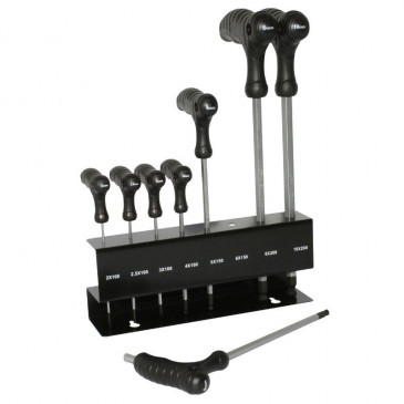 ALLEN KEY - P2R - T HANDLE + BALL END Ø 2/2,5/3/4/5/6/8/10 (SET OF 8 KEYS)