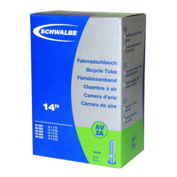 CHAMBRE A AIR VELO 14 x 1.75 SCHWALBE VALVE STANDARD (47-254 à 60-254)(AV2A)