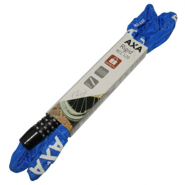 ANTIVOL VELO CHAINE A COMBINAISON AXA RIGID CODE DIAM 3.5mm L1.20M BLEU - SECURITE NIVEAU 7/15 8713249232348