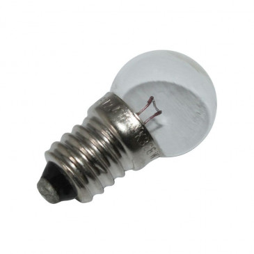 AMPOULE/LAMPE VELO 6V 2,4W CULOT E-10 GRAISSEUR BLANC A VISSER (FEU DE POSITION AVANT) (VENDU A L UNITE) -FLOSSER- 4018354006841