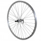 WHEEL FOR TREKKING BIKE- 700X35 REAR ER10 -ALUMINIUM DOUBLE-WALLED- ALUMINIUM HUB - SILVER -QUICK RELEASE- FREEWHEEL 7/6 Speed 3660429072346