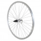 WHEEL FOR TREKKING BIKE- 700X35 REAR ER10 -ALUMINIUM DOUBLE-WALLED- SHIMANO HUB - SILVER -QUICK RELEASE- CASSETTE 9/8 Speed 3660429072353