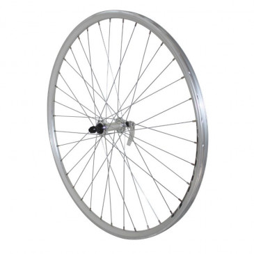 ROUE VTC PATIN BLOCAGE 700 x 35 - 28" ER10 ARGENT AVANT MOYEU ALU 36 RAYONS JANTE 19C 3660429072148