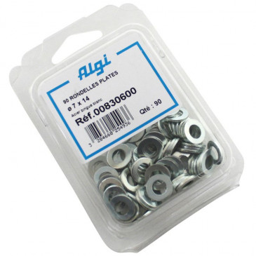 RONDELLE PLATE ACIER DIAM 7x14 (BLISTER DE 90) (00830600) -ALGI- 3284660254936