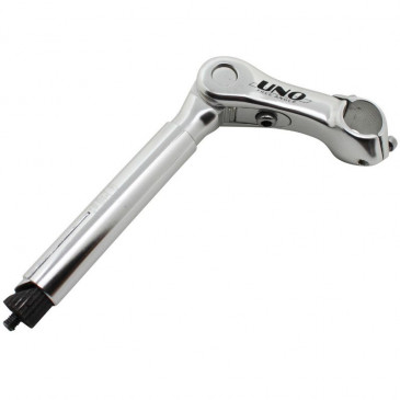 QUILL STEM FOR URBAN BIKE- NEWTON -ADJUSTABLE- Ø22,2mm L 105mm SILVER - FOR BAR Ø 25.4mm 3700948073933