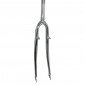 FORK- FOR TREKKING BIKE 700X35 STEEL CHROME - RIGID CURVED -WITH BRAKE BOSS PLUGS- THREADED STEERER (255/160mm) Ø 1"-22,2 INNER 3700948042151