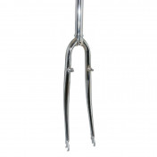 FORK- FOR TREKKING BIKE 700X35 STEEL CHROME - RIGID CURVED -WITH BRAKE BOSS PLUGS- THREADLESS STEERER Ø 1''1/8-28,6 OUTER 300mm 3700948042144