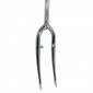 FORK- FOR MTB 26'' RIGID CURVED STEEL CHROME-WITH BRAKE BOSS PLUGS- THREADLESS STEERER Ø 1''1/8 - 28,6mm OUTER