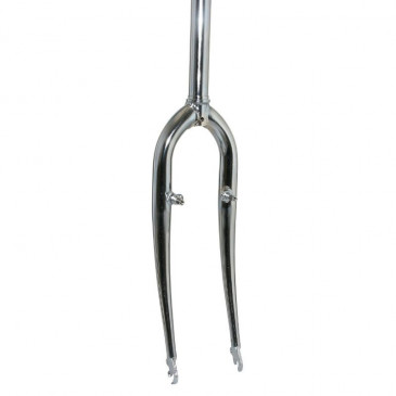 FOURCHE VTT 26'' RIGIDE CINTREE ACIER CHROME AVEC TASSEAUX PIVOT LISSE 250mm 1''1/8 - 28,6mm EXTERIEUR