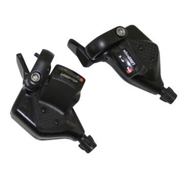 MANETTE VTT P2R INDEXE RAPID PUSH-PULL 9V. AVEC POIGNEES (PAIRE) COMPATIBLE SHIMANO 3700948042380