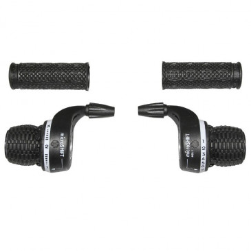 GEAR SHIFTERS SET-FOR MTB- P2R -INDEXED- TYPE GRIPSHIFT 7 speed WITH HANDLES (PAIR). Revoshift