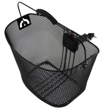 PANIER AVANT ACIER NID ABEILLE P2R NOIR AVEC ANSE FIXATION RAPIDE SUR POTENCE A PLONGEUR (Lg35xL26xH27) 3700948040478