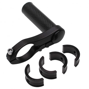 SUPPORT COMPTEUR ET ECLAIRAGE ALU/CARBONE FIXATION CINTRE 25,8/31,8mm (LARGEUR 70mm ET DIAMETRE 25mm) 3700948043691