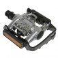 PEDALE VTT AUTOMATIQUE POLYVALENTE NEWTON AVEC 1 FACE SHIMANO/SPD NOIR ALU D9/16 354g AVEC CALES (PAIRE) 3700948072240