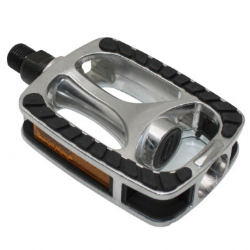 FLAT PEDAL FOR URBAN BIKE- -ALUMINIUM- NEWTON 811 SILVER 9/16" (PAIR ON CARD) 3700948260289