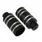 REPOSE PIED BMX ALU DIAM 50mm NOIR RAINURES ARGENT L110mm FILETAGE DIAM 9mm (PAIRE) 3700948204733