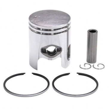 PISTON SCOOT ADAPTABLE MBK 50 BOOSTER 1990>1998, STUNT/YAMAHA 50 BWS 1990>1998, SLIDER (CALOTTE BOMBEE - DIAM 40 - 2 SEGMENTS 1,2mm) -P2R PISTON GRAPHITE-