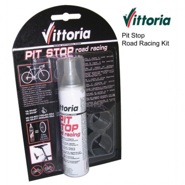 BOMBE ANTI-CREVAISON VITTORIA PIT STOP ROUTE RACCORD DIRECT + CLIPS (75ml) 