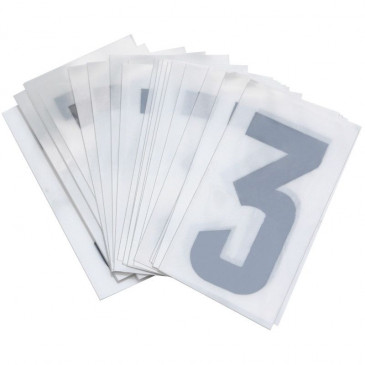 CHIFFRE PLAQUE PVC MOTO/SCOOTER 45mm 3 (VENDU PAR 10) 3700948121160
