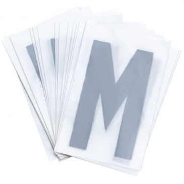 LETTRE PLAQUE PVC MOTO/SCOOTER 45mm M (VENDU PAR 10) 3700948297568