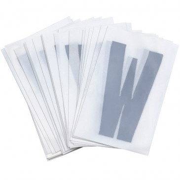 LETTRE PLAQUE PVC MOTO/SCOOTER 45mm W (VENDU PAR 10) 3700948121849