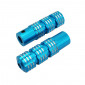 FOOTREST FOR MOPED REPLAY (FOR PILOT) - ROUND PROFILE - BLUE KNURLED ALUMINIUM- FOR PEUGEOT 103/MBK 51 (PAIR)