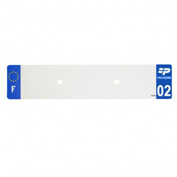 BANDE PLAQUE AUTO 520x110 POUR PVC VIERGE DEP. 02/EURO (VENDU A L'UNITE)