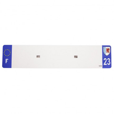 BANDE PLAQUE AUTO 520x110 POUR PVC VIERGE DEP. 23/EURO (VENDU A L'UNITE)