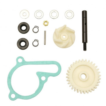 REPAIR KIT FOR WATERPUMP FOR DERBI 50 SENDA 2006>, GPR 2006>/APRILIA 50 RS 2006>/GILERA 50 SMT, RCR 2006> ( PIAGGIO EURO 3) WITH DRIVE SHAFT (FULL SET) -SELECTION P2R- 3700948048771