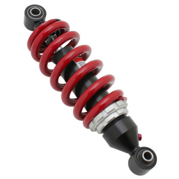 AMORTISSEUR 50 A BOITE ADAPTABLE MBK 50 X-POWER 2004>2009/YAMAHA 50 TZR 2004>2009 (REGLABLE, ENTRAXE 255mm) (FIXATION SUPERIEURE D12-LARGEUR 28mm INFERIEURE D10-LARGEUR 40mm) -P2R- 3700948056523