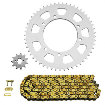 CHAIN AND SPROCKET KIT FOR DERBI 50 SENDA X TREM, X RACE 2006>2012/GILERA 50 SMT, RCR 2006>2010 420 11x53 (BORE Ø 105mm) (OEM SPECIFICATION) -AFAM-