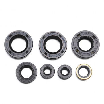 OIL SEAL (FULL SET) FOR DERBI 50 SENDA 2006>, GPR/GILERA 50 SMT, RCR 2006> ( PIAGGIO EURO 3) (7 ITEMS) -SELECTION P2R-