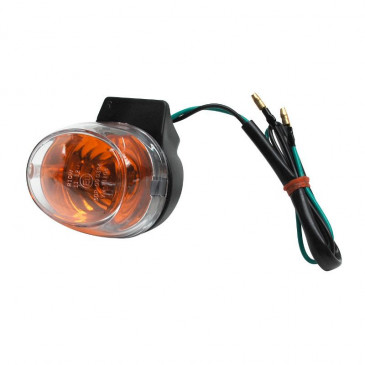 TURN SIGNAL FOR SCOOT MBK 50 BOOSTER 2004>/YAMAHA 50 BWS 2004>/KEEWAY 50 HURRICANE, FOCUS FRONT/RIGHT TRANSPARENT -CEE APPROVED- (81300-B20T0-01) -SELECTION P2R-