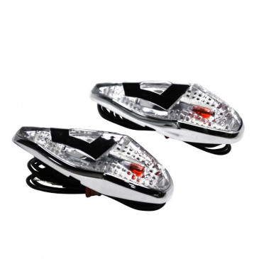 ECLAIRAGE DECO REPLAY GOUTTE D'EAU WING TRANSPARENT/CHROME AMPOULE ORANGE (L 62mm / H 23mm / L 18mm) (PAIRE) ** 3700948034040