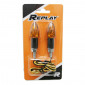 CLIGNOTANT UNIVERSEL REPLAY MICRO FLECHE A AMPOULE BAU9S BASE ABS ORANGE/CARBONE (L 55mm / H 20mm / L 23mm) (HOMOLOGUE CE) (PAIRE) 3700948032428