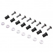 FAIRING KIT FASTENER REPLAY ALUMINIUM - OVAL HEAD SCREW M5X16 SILVER + PLASTIC WASHERS + RUBBER CAP (x8) 3700948040768