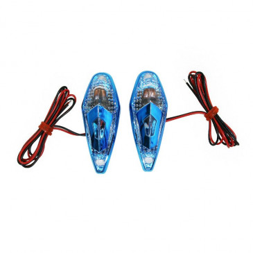 DECORATIVE LIGHTNING REPLAY "WATER DROP" WING TRANSPARENT/BLUE - WITH ORANGE BULB(L 62mm / H 23mm / W 18mm) (PAIR) **