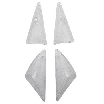LENS FOR FLASHER FOR SCOOT PEUGEOT 50 SPEEDFIGHT 2 FRONT+REAR TRANSPARENT (x4) -REPLAY 3700948031179