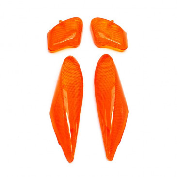 LENS FOR FLASHER FOR SCOOT MBK 50 BOOSTER NG 1995>1998/YAMAHA 50 BWS NG 1995>1998 FRONT+REAR ORANGE (x4) -REPLAY 3700948031032