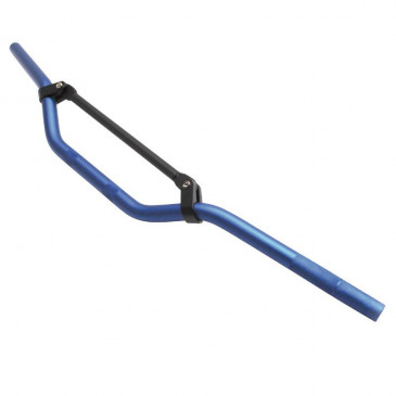 GUIDON 50 A BOITE REPLAY CROSS ALU DIAM 22,2mm L810mm H105mm AVEC BARRE DE RENFORT BLEU