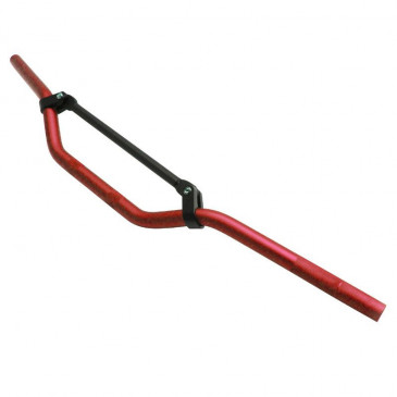GUIDON 50 A BOITE REPLAY CROSS ALU DIAM 22,2mm L810mm H105mm AVEC BARRE DE RENFORT ROUGE 3700948036471
