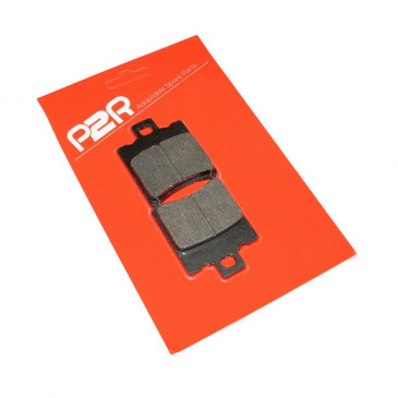 BRAKE PADS SET (2 pads) "RACING RED" FOR MBK 50 BOOSTER Front, NITRO Front / APRILIA 50 SR Front / MALAGUTI 50 F12 Front / PEUGEOT 50 BUXY Front / PIAGGIO 50 ZIP, TYPHOON Front, NRG Front, NTT Front -P2R-