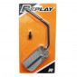 RETROVISEUR SCOOT REPLAY F1 DIAM 8 REVERSIBLE CARBONE (x1) -TIGE LONGUE NOIR- ** (LIVRE AVEC ADAPTATEUR DIAM 8mm PAS A GAUCHE) 3700948038444