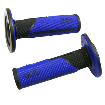 GRIP- PROGRIP OFF ROAD 801 DUAL DENSITY BASE BLACK/BLUE 115mm (PAIR) (CROSS/MX) 0801766033048