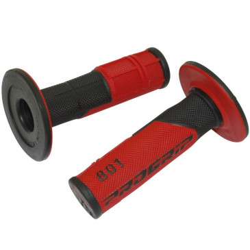 GRIP- PROGRIP OFF ROAD 801 DUAL DENSITY BASE BLACK/RED 115mm (PAIR) (CROSS/MX) 0801766033994