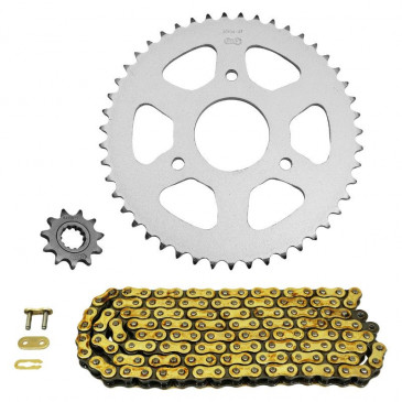 KIT CHAINE ADAPTABLE RIEJU 50 RS2 FR 2009>2010, RS2 PRO 2006>2010, RS2 MATRIX 2004>2010, RS2 NKD 2005 420 11x47 (DIAM COURONNE 55/90.5/8.5) (DEMULTIPLICATION ORIGINE) -AFAM- 5400598050596
