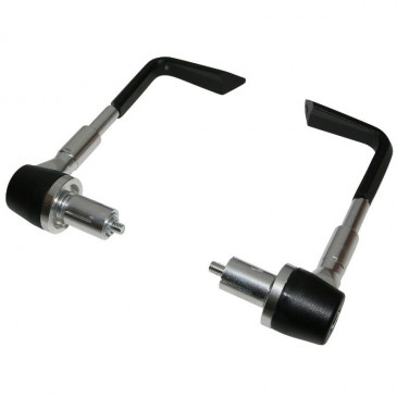 LEVER GUARDS - REPLAY RACING ALUMINIUM- SILVER/BLACK - WITH NOZZLES FOR ANY TYPE OF HANDLEBAR) (PAIR)