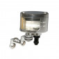 TANK FOR FRONT BRAKE MASTER CYLINDER- UNIVERSAL- OVAL - ALU CNC - SILVER (VERTICAL UNDER OUTPUT) 3700948049952