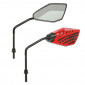 RETROVISEUR SCOOT REPLAY ARROW ROUGE TIGE NOIR DIAM 8mm (PAIRE) ** 3700948081693